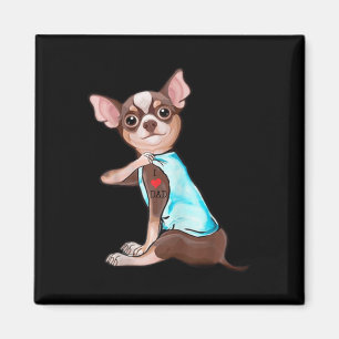 Funny Chihuahua Hund I Kärlek Pappa Tattoo Funny C Magnet