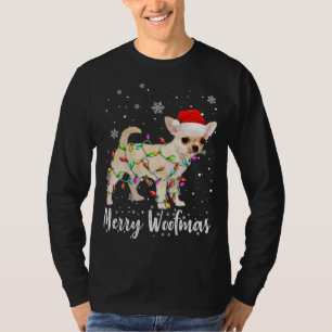 Funny Chihuahua Hund Light God jul Woofmas T Shirt