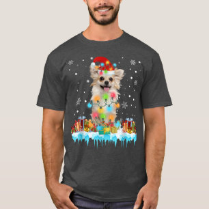 Funny Chihuahua Hund Träd jul Ljus Julafton Paj T Shirt