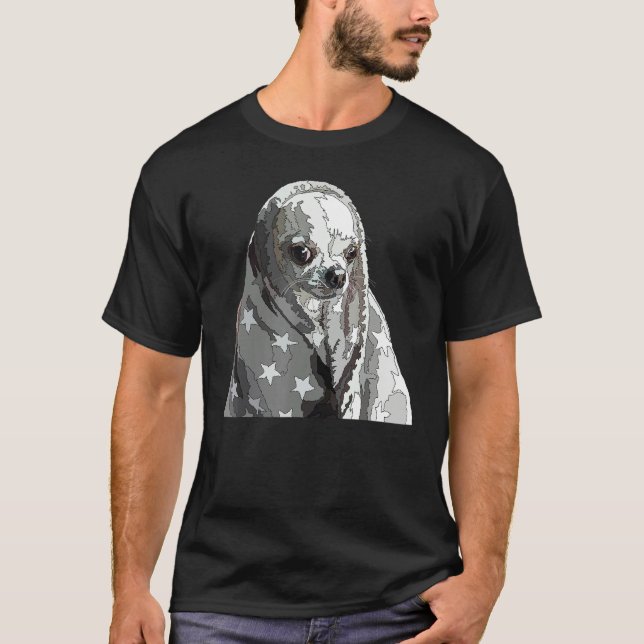 Funny Chihuahua In A Blanket Chiwawa Mom Dad Dog L T Shirt (Framsida)