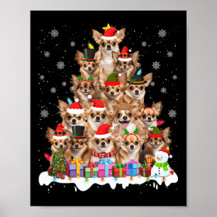 Funny Chihuahua jul Ljus Träd Hund älskare Xm Poster