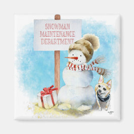 Funny Chihuahua Snögubbe Magnet