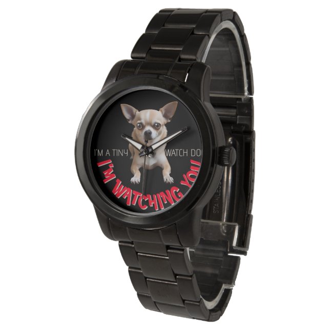 Funny Chihuahua Watch Hund Watch Armbandsur (Vinklad)