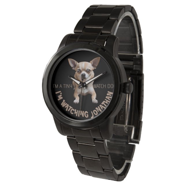Funny Chihuahua Watch Hund Watch Armbandsur (Vinklad)