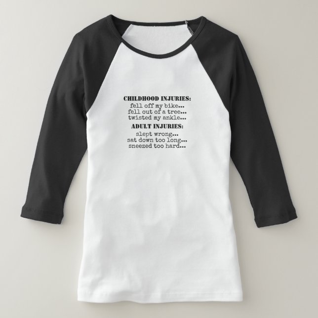 Funny Child Vs Adulthood Typography Quote T Shirt (Laydown)