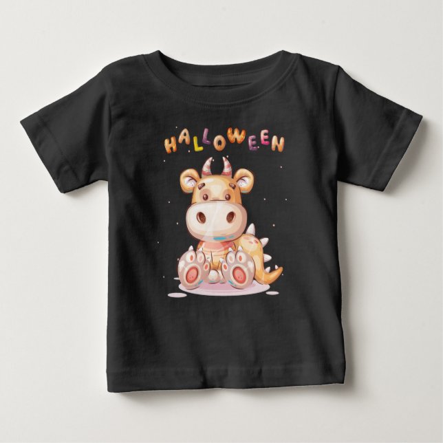 Funny Childisk Halloween Dino Småbarn T Shirt (Framsida)