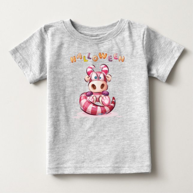 Funny Childisk Halloween Monster Småbarn Baby T-Sh T Shirt (Framsida)