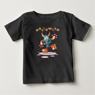 Funny Childisk Halloween Monster Småbarn Baby T-Sh T Shirt