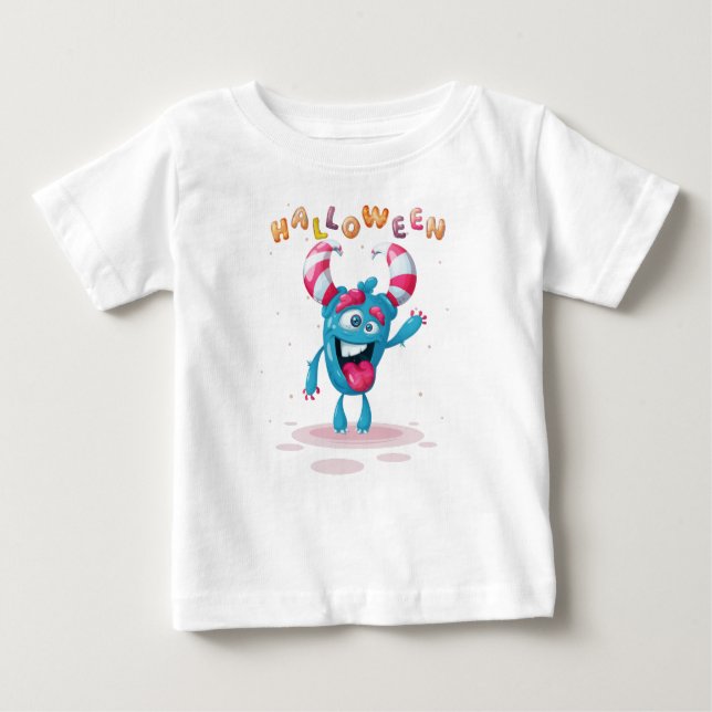 Funny Childisk Halloween Monster Småbarn T Shirt (Framsida)