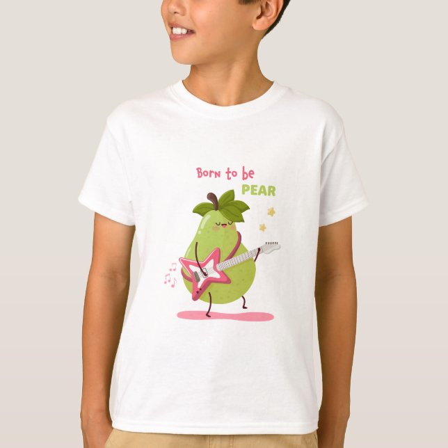 Funny children's illustration of a rock pear t shirt (Framsida)