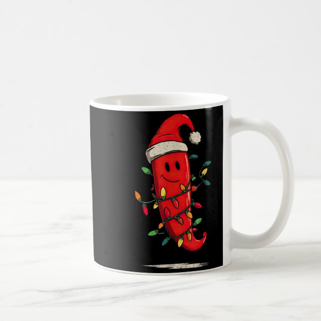 Funny Chili Pepper Christmas Graphics Lights Lover Kaffemugg (Höger)