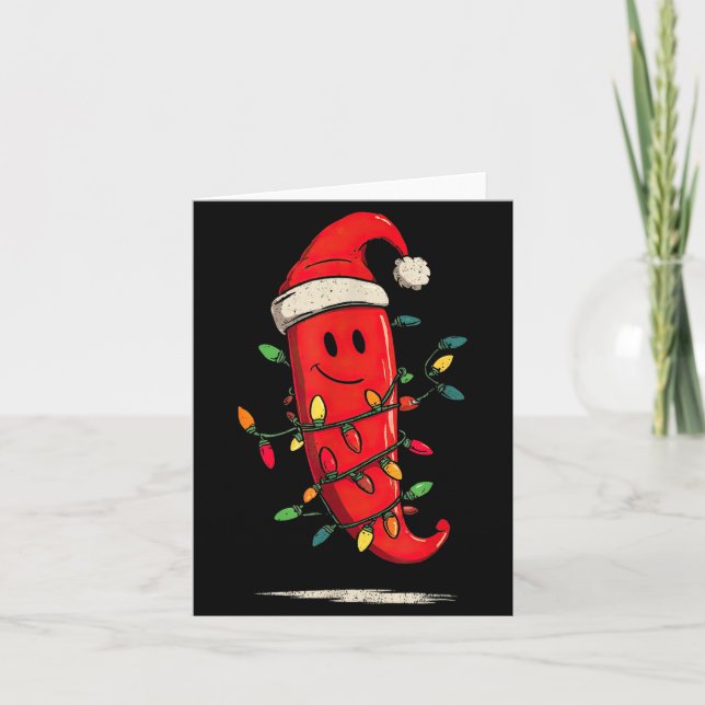 Funny Chili Pepper Christmas Graphics Lights Lover Kort (Framsida)