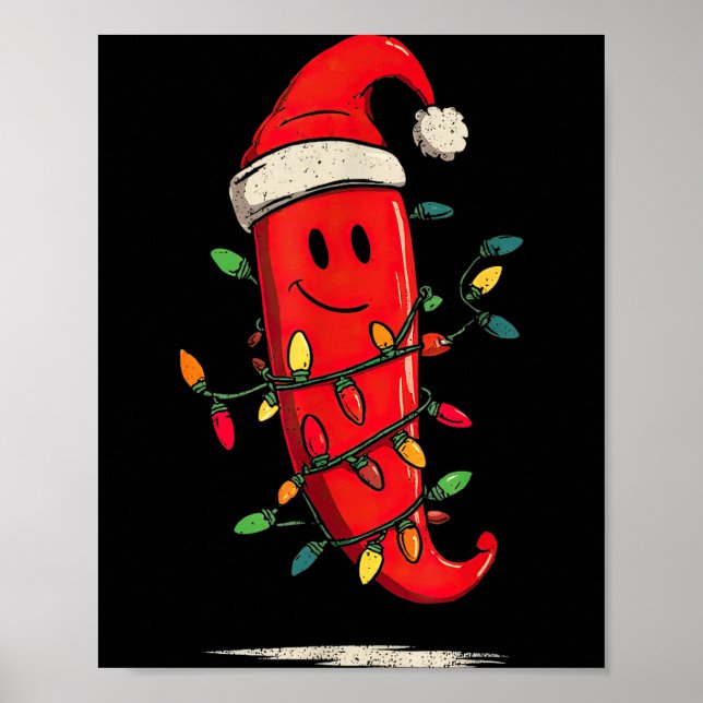 Funny Chili Pepper Christmas Graphics Lights Lover Poster (Framsidan)