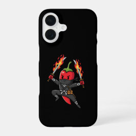 Funny Chili Pepper Fire Ninja Samurai Illustration