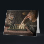 FUNNY CHIMPANZEE FRIEND BIRTHDAY CARD FÖR HIM KORT<br><div class="desc">LÅT BRA TIMES ROLL. GRATTIS PÅ FÖDELSEDAGEN-kort.</div>