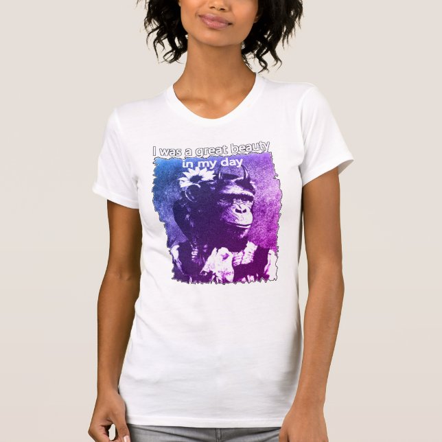 Funny Chimpanzee Gamle Joke T-shirt (Framsida)