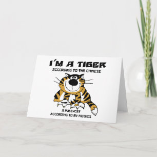 Funny China Zodiac Tiger Gift Helgkort