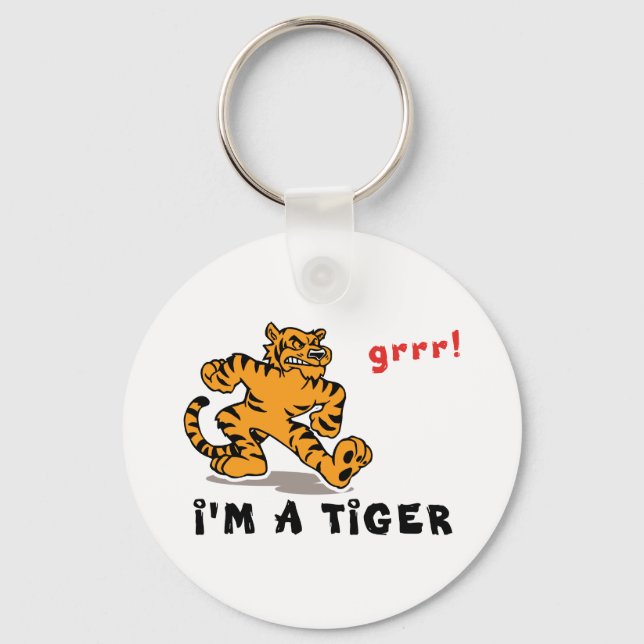 Funny China Zodiac Tiger Nyckelring (Framsida)