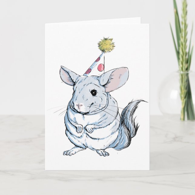 Funny Chinchilla Birthday-kort Kort (Framsida)