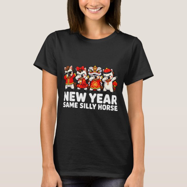 Funny Chinese Lunar New Year Same Silly Horse Dabb T Shirt (Framsida)