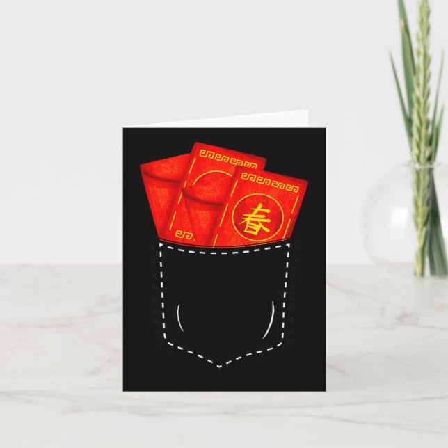 Funny Chinese New Year Fake Cket Red Envelopes Luc Kort (Framsida)