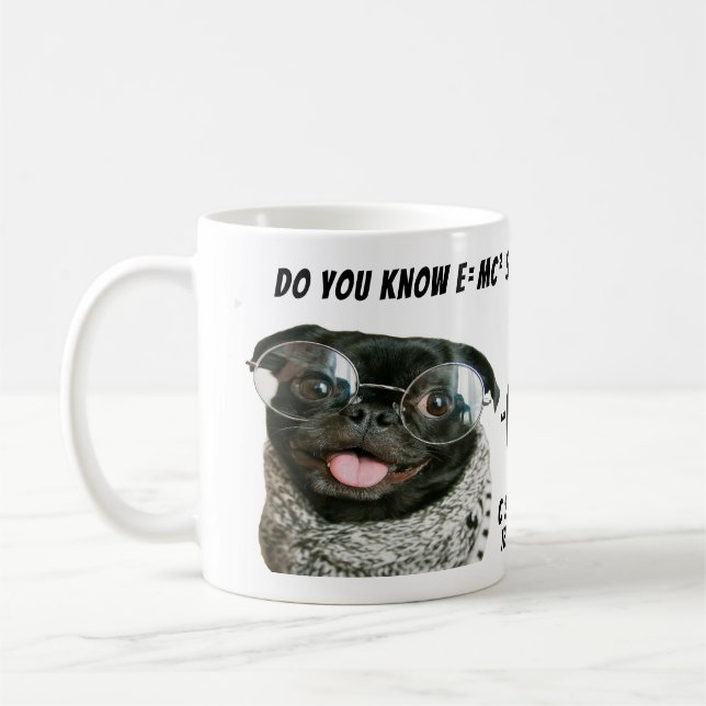 Funny Chinese Pug Puppy Dog Compass Riddle Thesis Kaffemugg (Vänster)