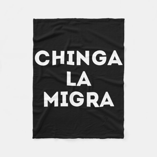 Funny Chinga La Migra Mexican Gräns Patrol Resiste Fleecefilt (Framsidan)