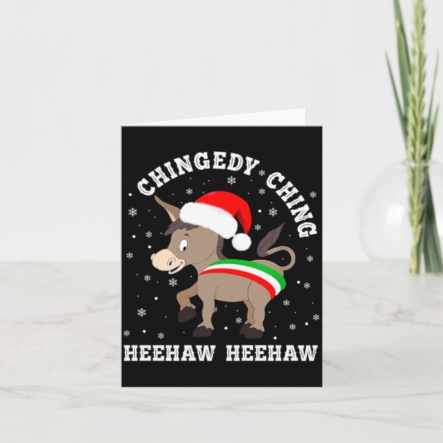 Funny Chingedy Ching Hee Haw Santa Merry Christmas Kort (Framsida)
