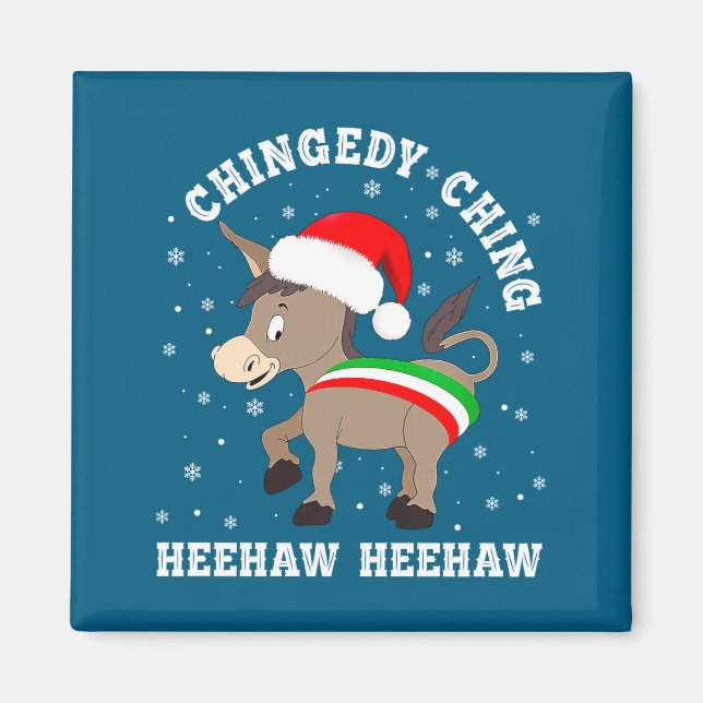 Funny Chingedy Ching Hee Haw Santa Merry Christmas Magnet (Framsidan)
