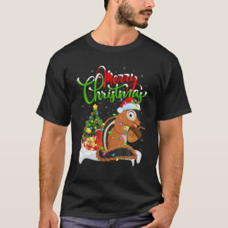Funny Chipmunk Animal Lover Julafton Lighting Chip T Shirt