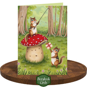 Funny Chipmunks Speltoadstool Grattis på födelseda Kort