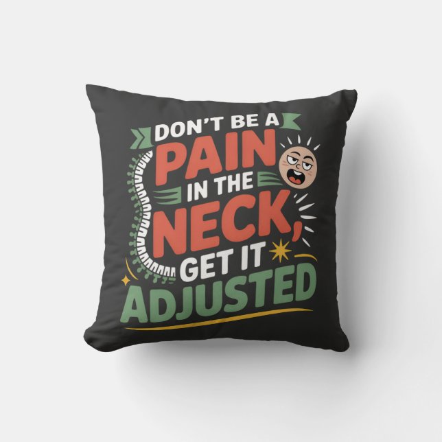 Funny Chiropractic Spine Care Quote Kudde (Framsida)