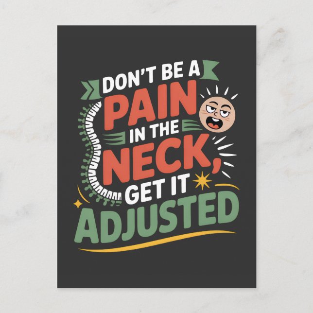 Funny Chiropractic Spine Care Quote Vykort (Framsida)
