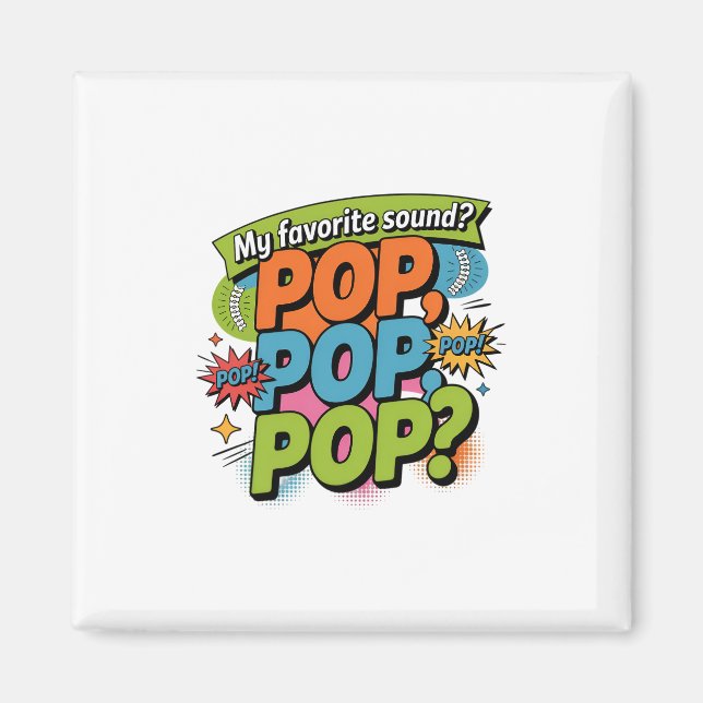 Funny Chiropractor Pop Ljud Gift Magnet (Framsidan)