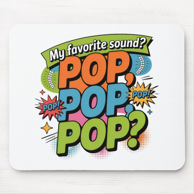 Funny Chiropractor Pop Ljud Gift Musmatta (Framsidan)