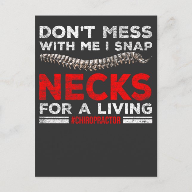Funny Chiropractor Quote Chiropraktic Break Bones Vykort (Framsida)