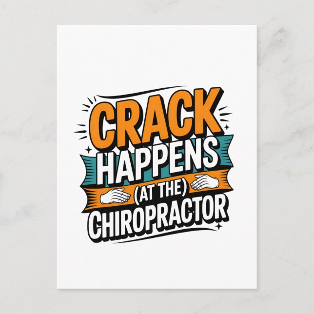 Funny Chiropraktic Quote Spine Crack Humor Vykort (Framsida)
