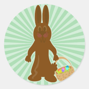 Funny Chocolate Bunny Runt Klistermärke