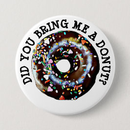 Funny Chocolate Donut Doughnut Button Knapp