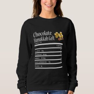 Funny Chocolate Hanukkah Gelt Nutrition Fact Jewis T Shirt