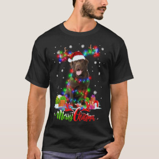 Funny Chocolate Lab Hund God jul Party Fami T Shirt