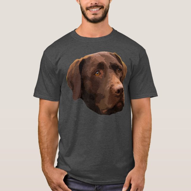 Funny Chocolate Lab Labrador Retriever Hund T Shirt (Framsida)