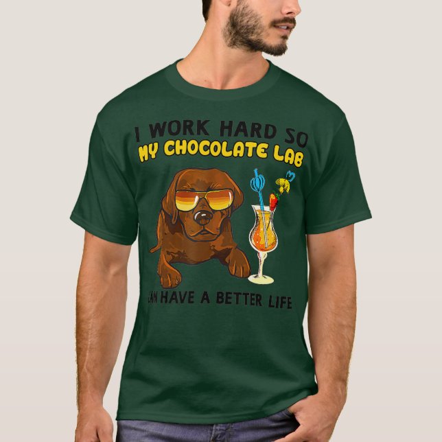 Funny Chocolate Labrador Chocolate Lab Älskare T Shirt (Framsida)
