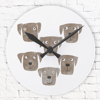Funny Chocolate Labrador Retriever Hundar Rund Klocka