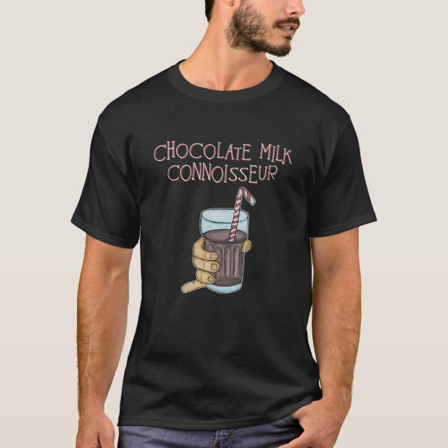 Funny Chocolate Mjölk Connoisseur T Shirt (Framsida)