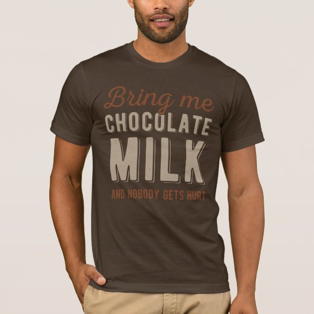 Funny Chocolate Mjölk T Shirt (Framsida)