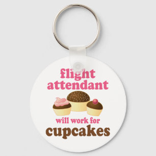 Funny Chocolate Muffinss Flight Attendant Nyckelring