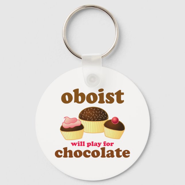 Funny Chocolate Oboe Keychain Nyckelring (Framsida)