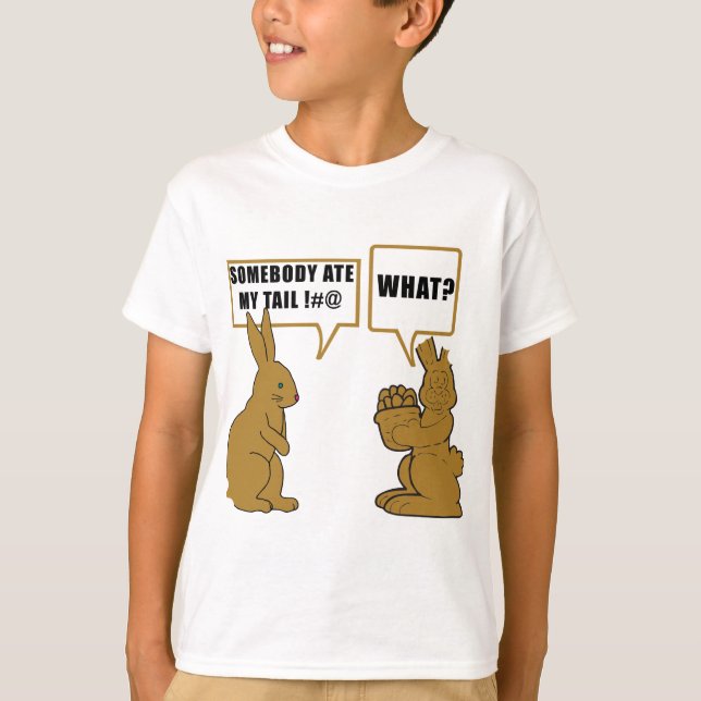 Funny Chocolate Påskhare Kids Tee (Framsida)
