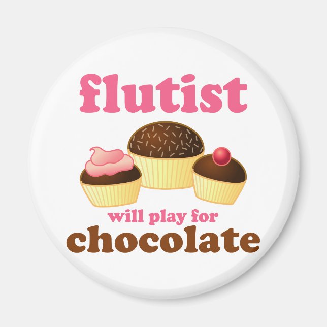 Funny choklad Flute Magnet (Framsidan)